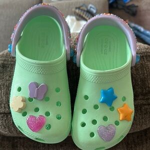 CROCS Green and Purple Slippers Comfortable and Stylish